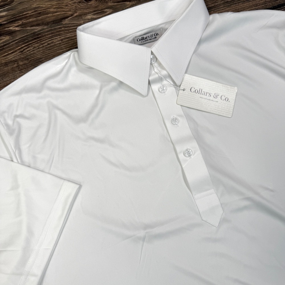 Collars & Co Mens Size XL Dress Collar Polo White Relaxed Fit Performance NWT - Picture 3 of 10